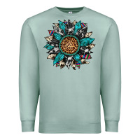Seafoam cowhide leopard serape gemstone  sunflower Premium Sweatshirt - Artiststas