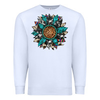 White cowhide leopard serape gemstone  sunflower Premium Sweatshirt - Artiststas