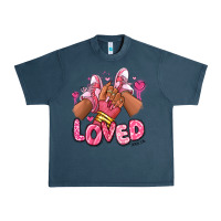 Midnight Navy loved valentine's day afro girl sneakers Urban Heavy Tee - RanaPortraitStore