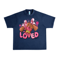 Navy loved valentine's day afro girl sneakers Urban Heavy Tee - RanaPortraitStore