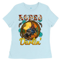 Baby Blue western rodeo darlin' sunset sunflowers weapon Ladies Tee - BarkalooDesign