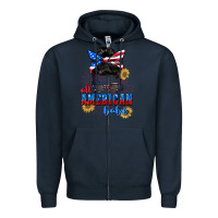 Navy All American Babe 4th of July Zipper Hoodie - CowGirlArtShop