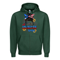 Sports Green All American Babe 4th of July Zipper Hoodie - CowGirlArtShop