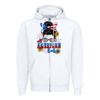 White All American Babe 4th of July Zipper Hoodie - CowGirlArtShop