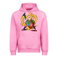 Fuchsia Pink heart pencil Urban Hoodie - NancyCooperArtShop