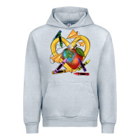 Heather Grey heart pencil Urban Hoodie - NancyCooperArtShop
