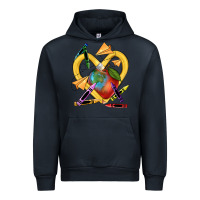 Navy heart pencil Urban Hoodie - NancyCooperArtShop
