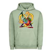 Pigment Oil Green heart pencil Urban Hoodie - NancyCooperArtShop