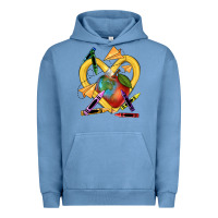 Pigment Pebble Blue heart pencil Urban Hoodie - NancyCooperArtShop