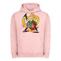 Pigment Salmon heart pencil Urban Hoodie - NancyCooperArtShop
