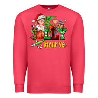 Jolly Nurse With Christmas Element Premium Sweatshirt | Teevron