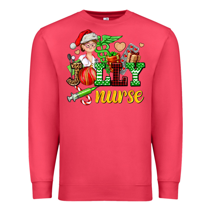 Jolly Nurse With Christmas Element Premium Sweatshirt by AdoDesignShop | Teevron