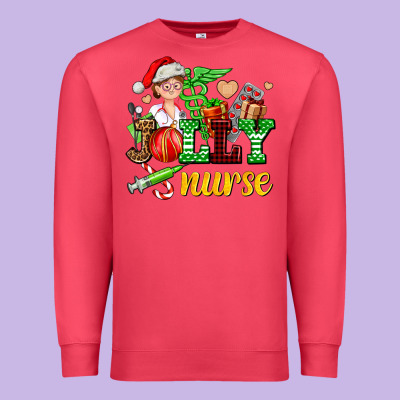 Jolly Nurse With Christmas Element Premium Sweatshirt Designed By Adodesignshop