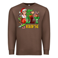 Chestnut jolly nurse with Christmas element Premium Sweatshirt - AdoDesignShop