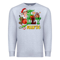 Heather Grey jolly nurse with Christmas element Premium Sweatshirt - AdoDesignShop