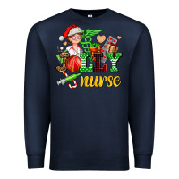Navy jolly nurse with Christmas element Premium Sweatshirt - AdoDesignShop