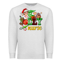 Oatmeal Heather jolly nurse with Christmas element Premium Sweatshirt - AdoDesignShop
