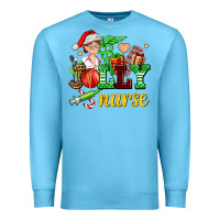 Ocean Blue jolly nurse with Christmas element Premium Sweatshirt - AdoDesignShop