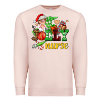 Pale Pink jolly nurse with Christmas element Premium Sweatshirt - AdoDesignShop