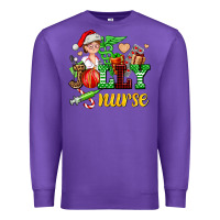 Purple jolly nurse with Christmas element Premium Sweatshirt - AdoDesignShop