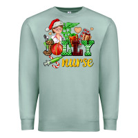 Seafoam jolly nurse with Christmas element Premium Sweatshirt - AdoDesignShop