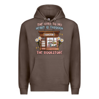 Coffee the way to my heart is through the bookstore Premium Hoodie - MaliasSmallBusiness
