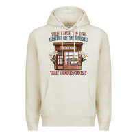 Oatmeal Heather the way to my heart is through the bookstore Premium Hoodie - MaliasSmallBusiness