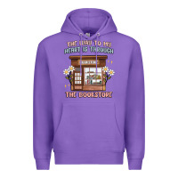 Purple the way to my heart is through the bookstore Premium Hoodie - MaliasSmallBusiness