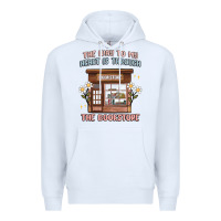 White the way to my heart is through the bookstore Premium Hoodie - MaliasSmallBusiness