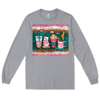 Heather Grey teacher coffee cups Long Sleeve Tee - AdoDesignShop