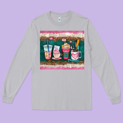 Teacher Coffee Cups Long Sleeve Tee Designed By Adodesignshop