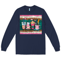 Navy teacher coffee cups Long Sleeve Tee - AdoDesignShop