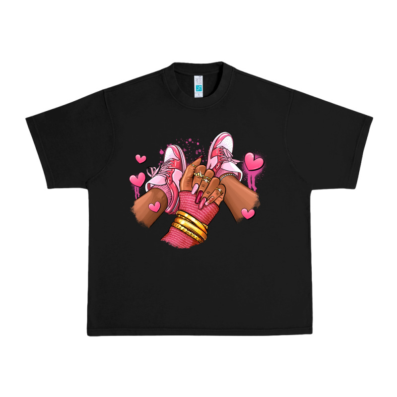 Valentines Day Afro Girl Sneakers Urban Heavy Tee by RanaPortraitStore | Teevron