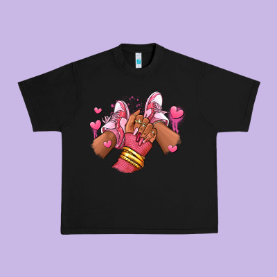 Valentines Day Afro Girl Sneakers Urban Heavy Tee Designed By Ranaportraitstore