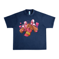 Navy valentines day afro girl sneakers Urban Heavy Tee - RanaPortraitStore