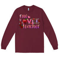 Burgundy one loved teacher Long Sleeve Tee - RanaPortraitStore