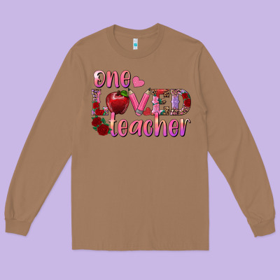 One Loved Teacher Long Sleeve Tee Designed By Ranaportraitstore