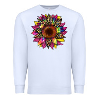 White tie dye leopard sunflower Premium Sweatshirt - Artiststas