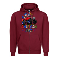 Burgundy All American Boy 4th july Zipper Hoodie - CowGirlArtShop
