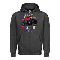 Charcoal Heather All American Boy 4th july Zipper Hoodie - CowGirlArtShop