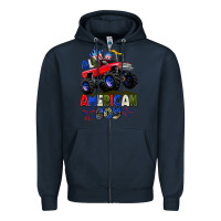 Navy All American Boy 4th july Zipper Hoodie - CowGirlArtShop