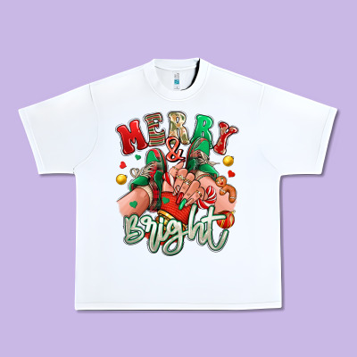 Merry And Bright Caucasian Girl Sneakers Urban Heavy Tee Designed By Ranaportraitstore