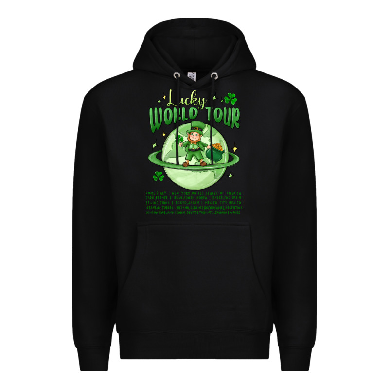 Lucky World Tour St. Patricks Day Premium Hoodie by MaliasSmallBusiness | Teevron