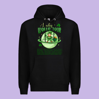 Lucky World Tour St. Patricks Day Premium Hoodie Designed By Maliassmallbusiness