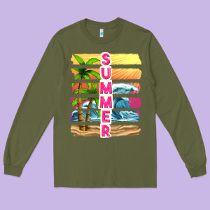 Summer With Background Tbw Long Sleeve Tee Designed By Texasbilliewilder
