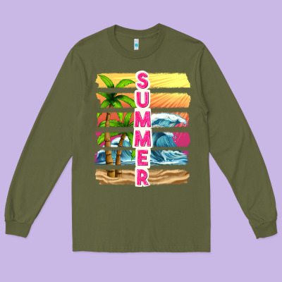 Summer With Background Tbw Long Sleeve Tee Designed By Texasbilliewilder