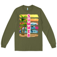 Army Green summer with background tbw Long Sleeve Tee - texasbilliewilder