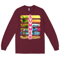 Burgundy summer with background tbw Long Sleeve Tee - texasbilliewilder