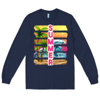 Navy summer with background tbw Long Sleeve Tee - texasbilliewilder
