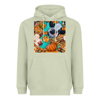 Matcha autumn cows seamless pattern Heavyweight Hoodie - BundleAndBundleShop